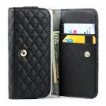 Wholesale iPhone 5 5C 5S Universal Flip Leather Wallet Case with Strap (Black)